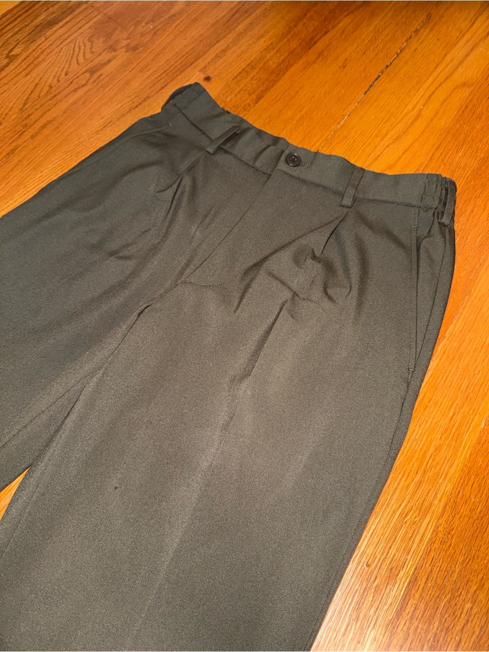 Uniqlo Men's Classic Pleated Dress Pant Green Size S Elastic